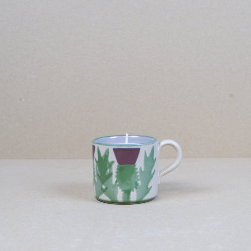 Cream Thistle Candle Mug