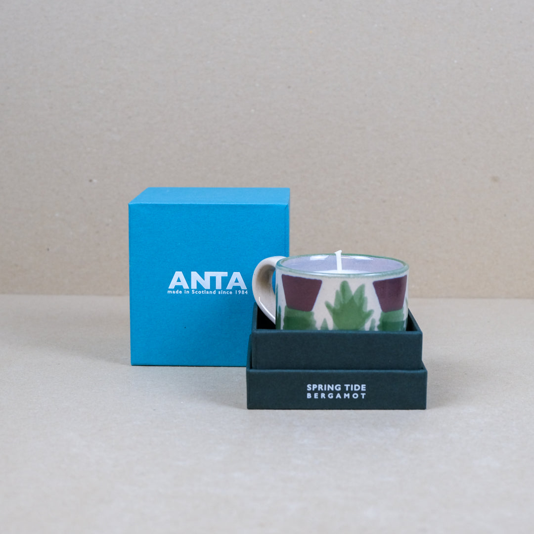 Cream Thistle Candle Mug