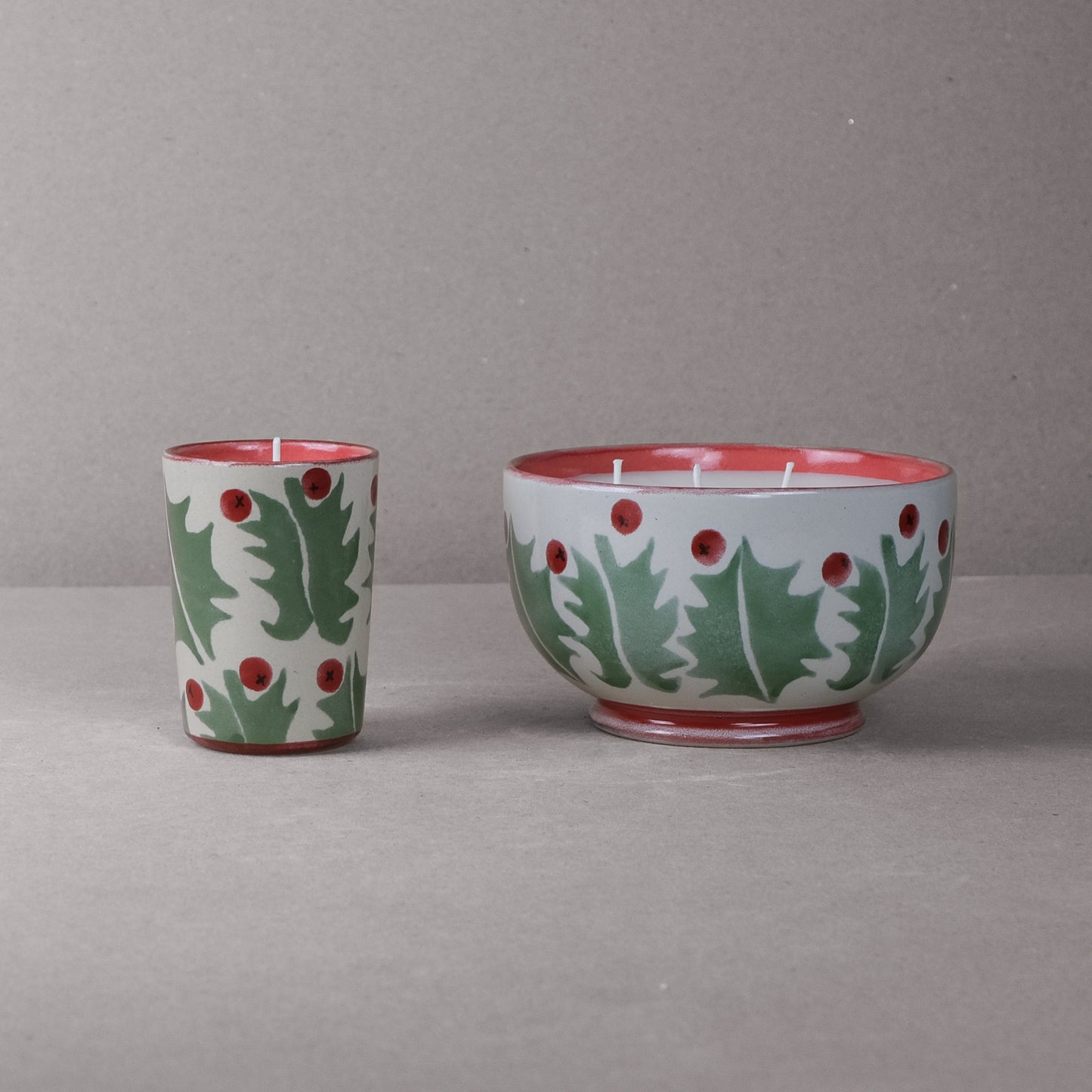 Holly Large Candle Bowl & Beaker Set