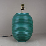 Green Ridged Large Table Lamp
