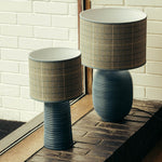 Blue Ridged Large Tapered Lamp