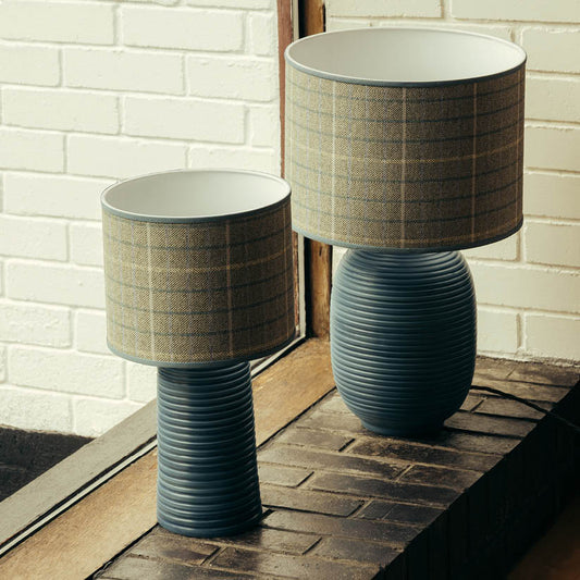 Blue Ridged Large Table Lamp