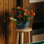 Blue Ridged Salad Bowl