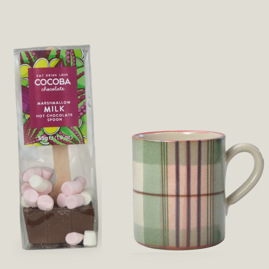 Ochil & Rustic Heather Medium Mug Pair With Chocolate Stirrers