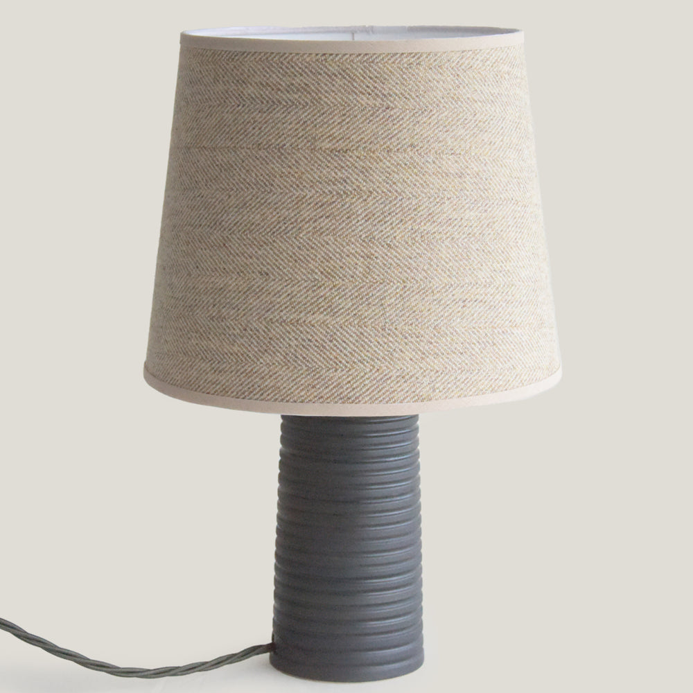 Black Ridged Small Tapered Lamp