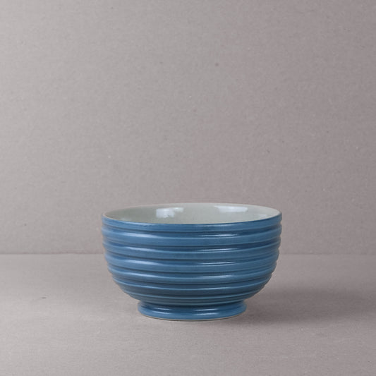Blue Ridged Porridge Bowl