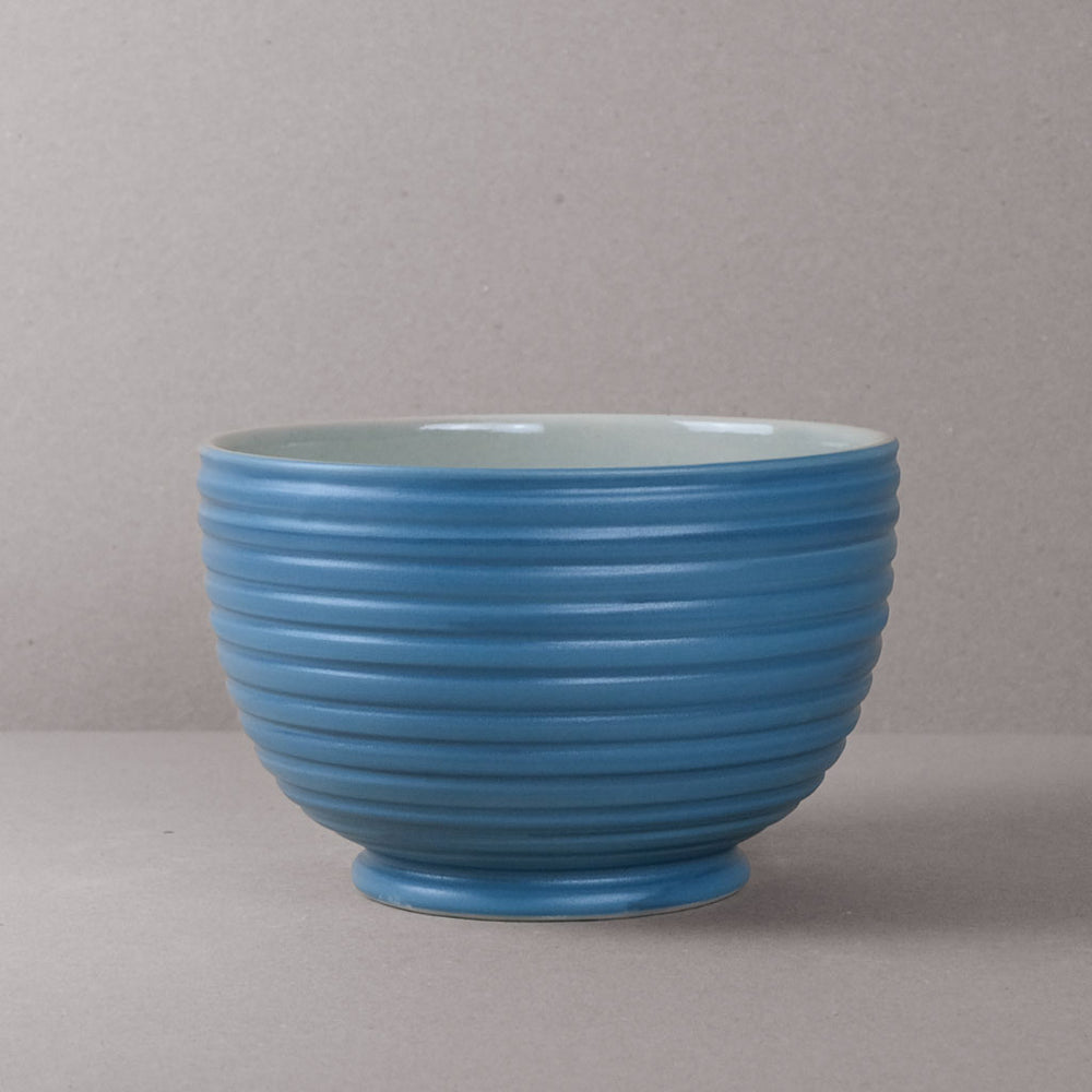 Blue Ridged Salad Bowl