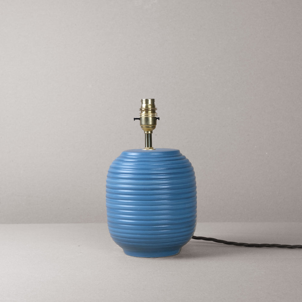 Blue Ridged Small Table Lamp