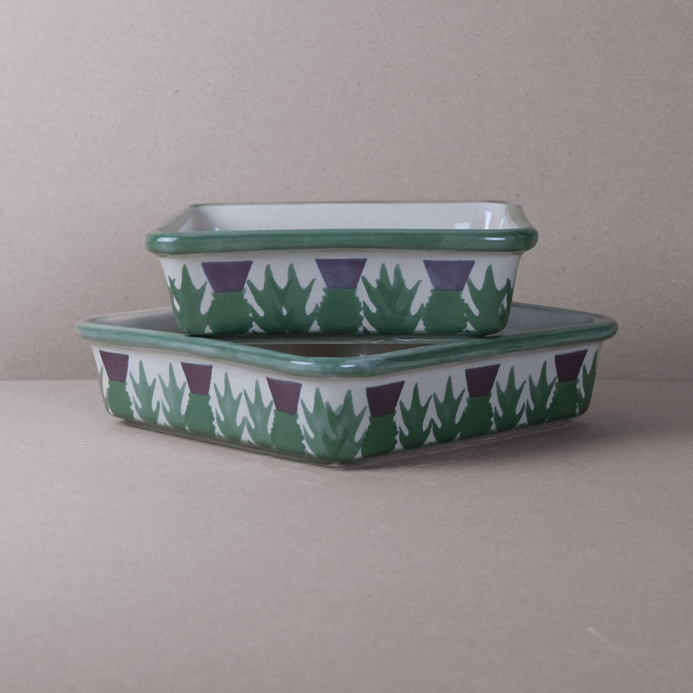 Cream Thistle Baking Dish