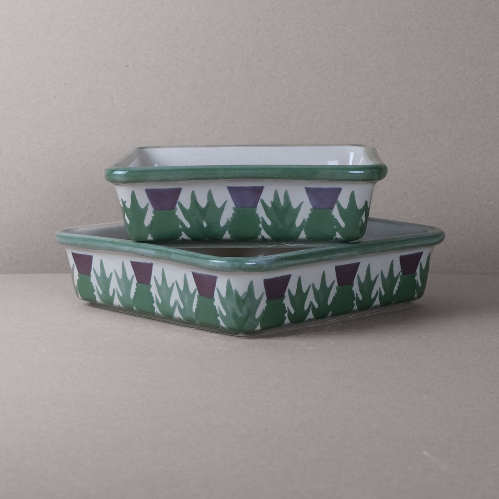 Cream Thistle Baking Dish