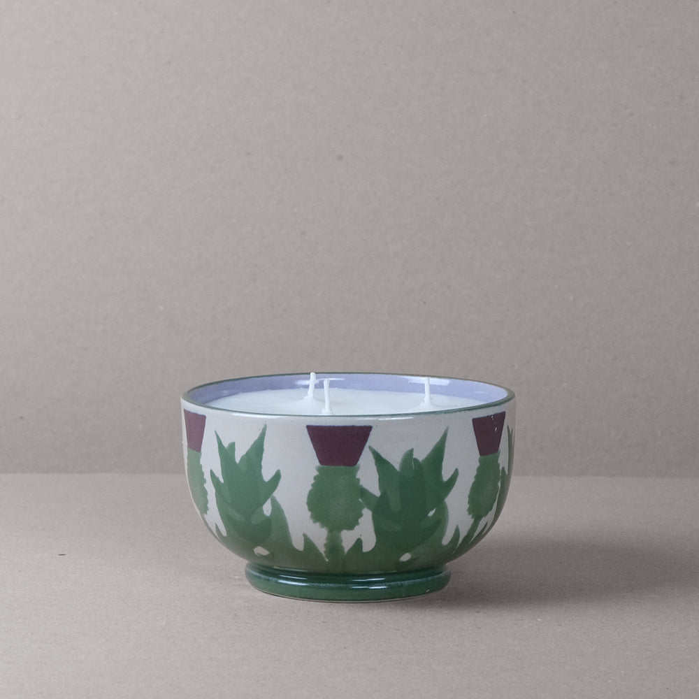 Cream Thistle Large Candle Bowl