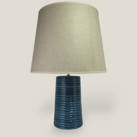 Blue Ridged Large Tapered Lamp