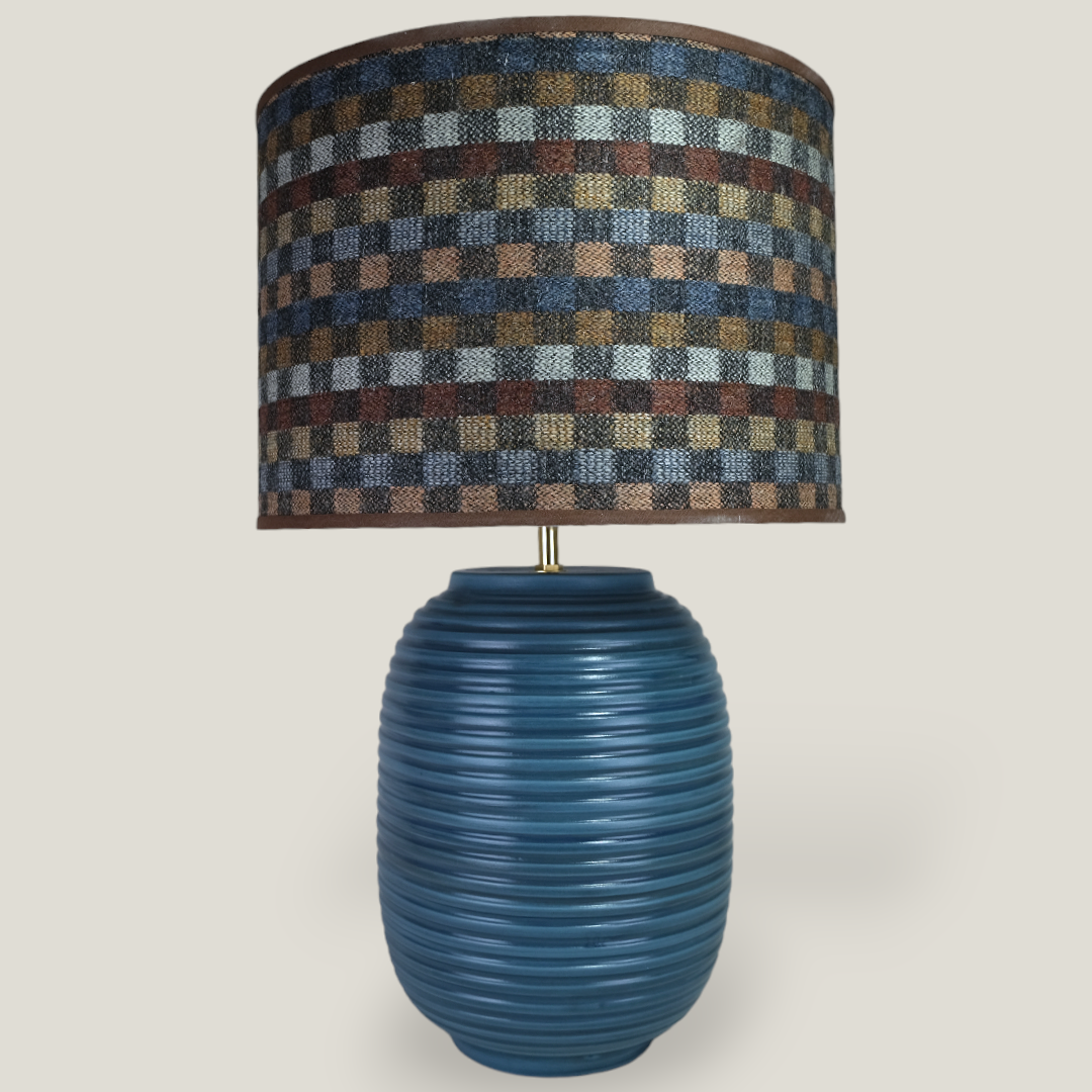 Blue Ridged Large Table Lamp