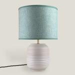 White Ridged Small Table Lamp