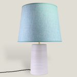 White Ridged Large Tapered Lamp