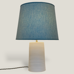White Ridged Large Tapered Lamp