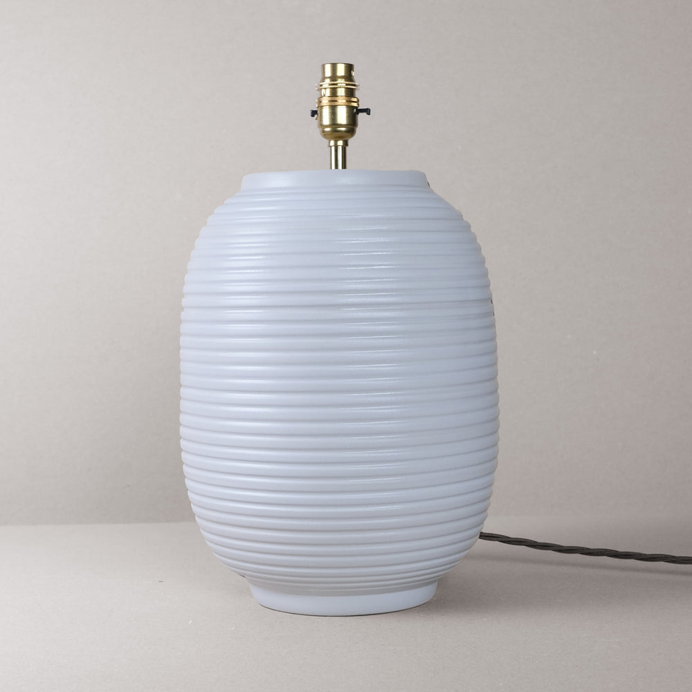 White Ridged Large Table Lamp