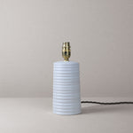 White Ridged Small Tapered Lamp