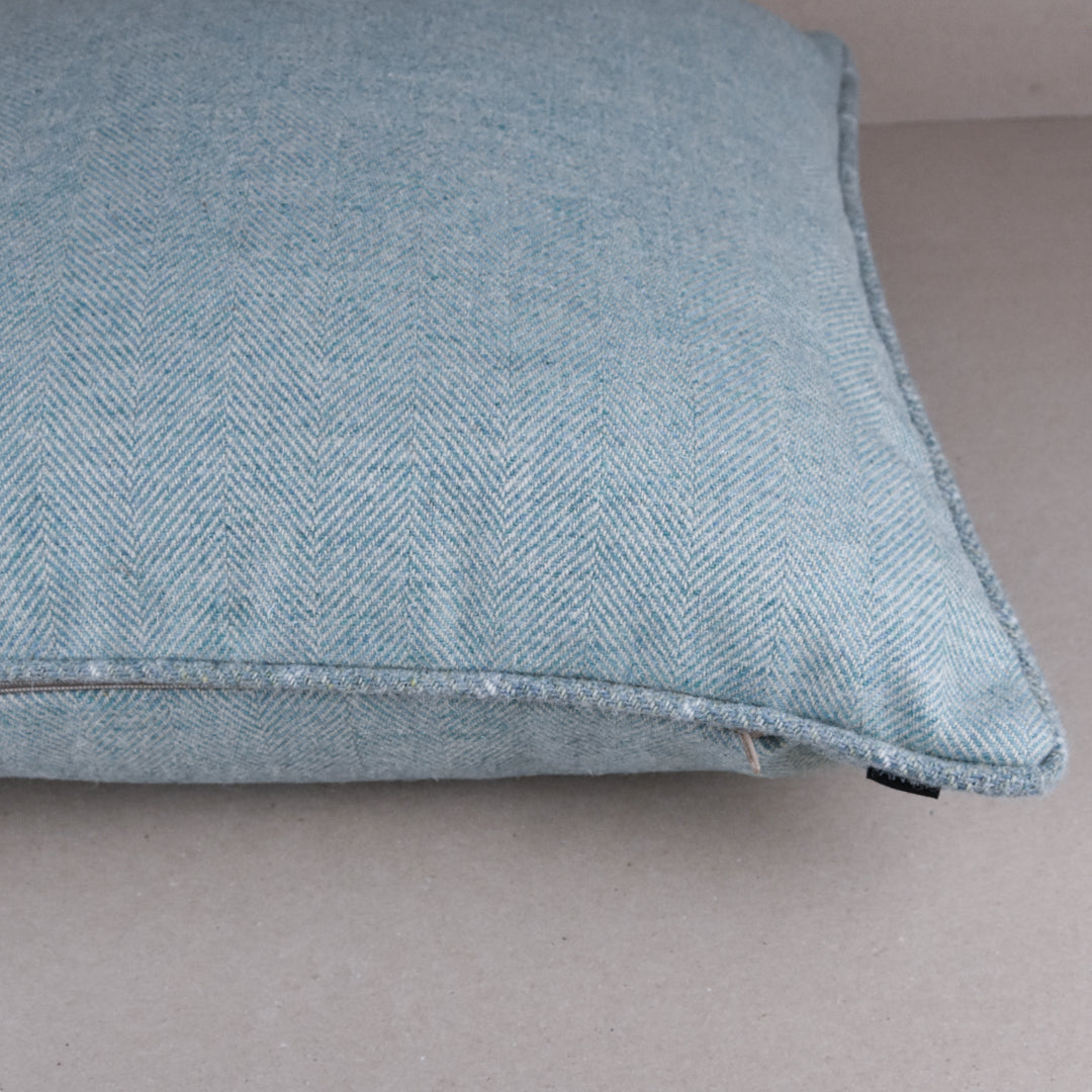 Teal Highland Tweed Zip Cushion