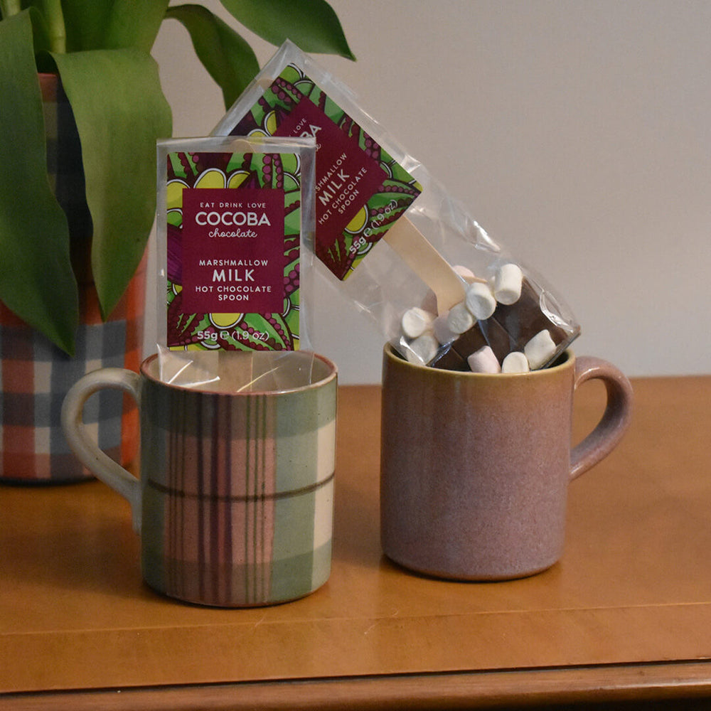 Ochil & Rustic Heather Medium Mug Pair With Chocolate Stirrers