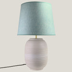 White Ridged Large Table Lamp