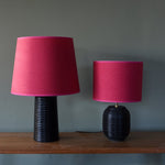 Black Ridged Large Tapered Lamp