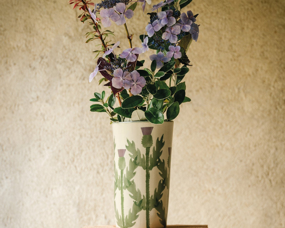 Cream Thistle Large Vase
