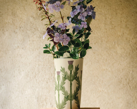 Cream Thistle Large Vase