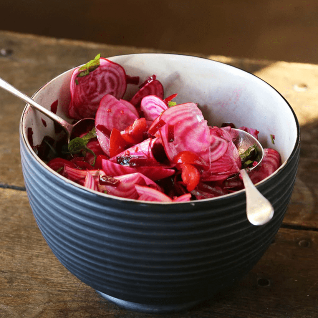 Black Ridged Salad Bowl