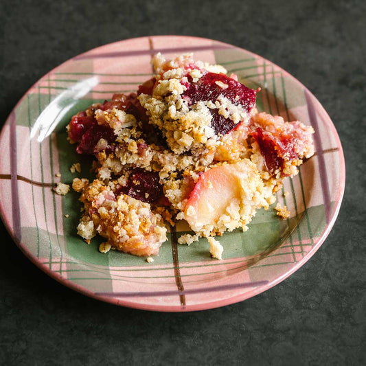 Apple and Plum Nut Crumble