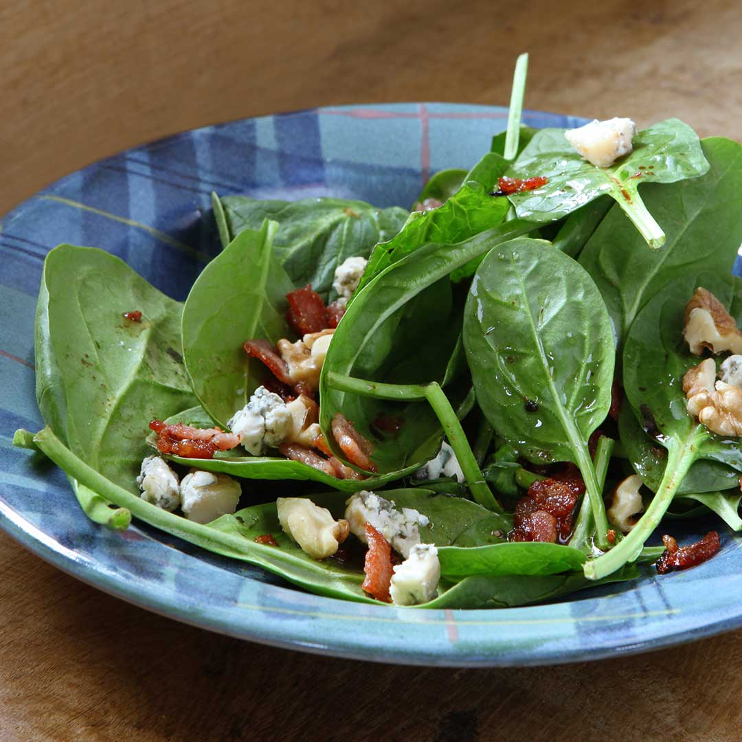Spinach, Blue Cheese and Bacon Salad