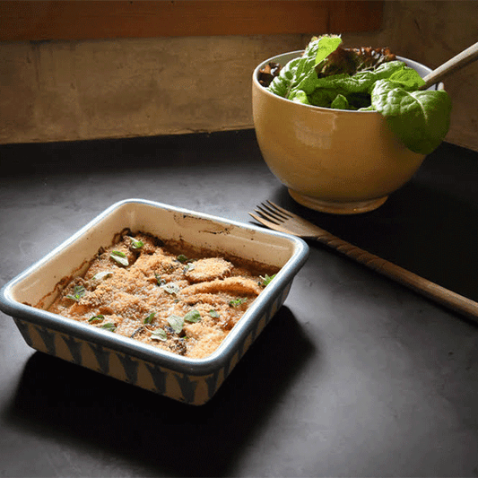 Baked Courgettes, Tomato and Oregano Gratin