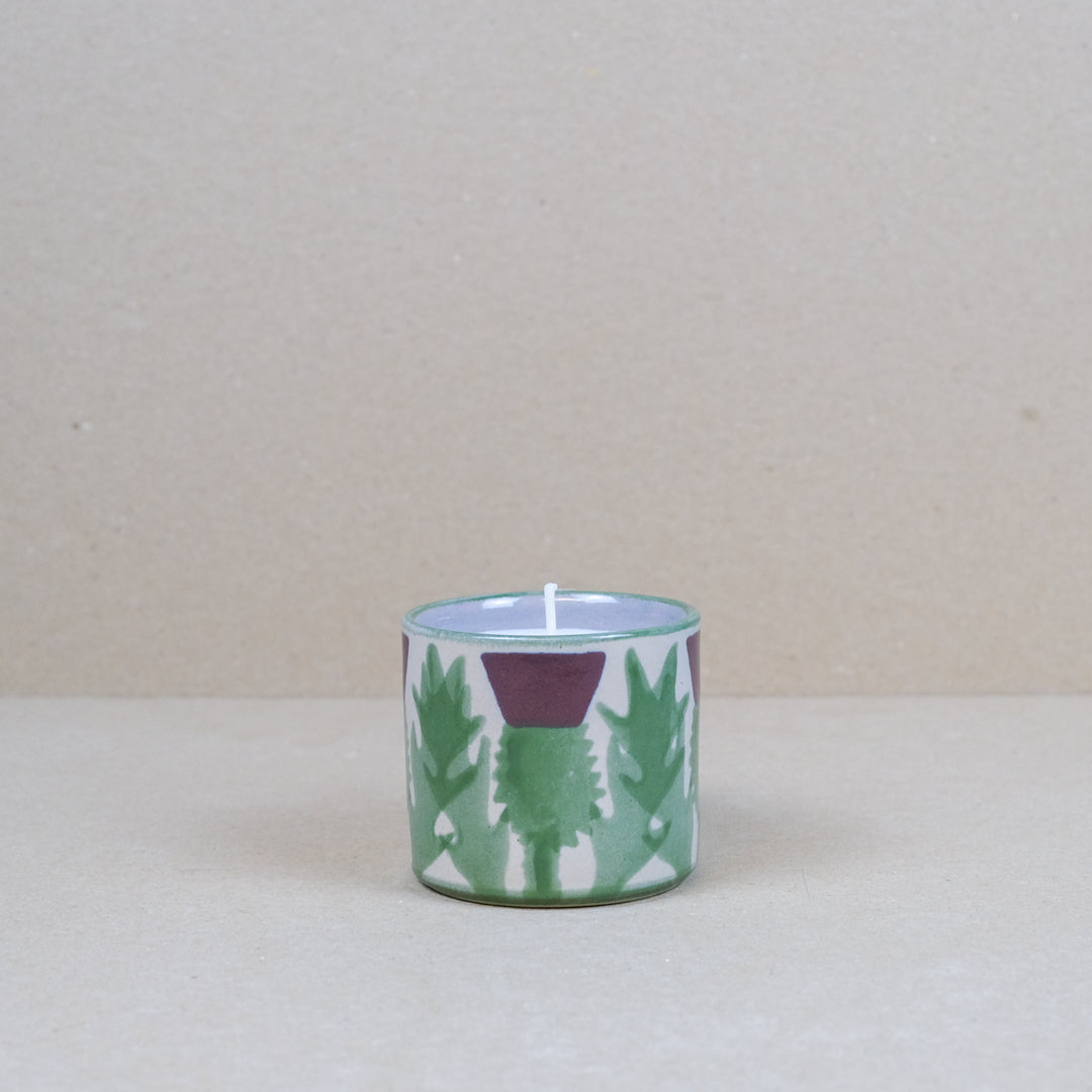 Cream Thistle Candle Mug
