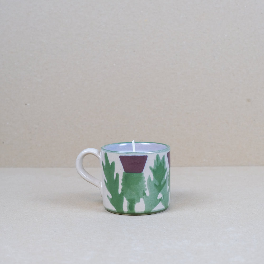 Cream Thistle Candle Mug