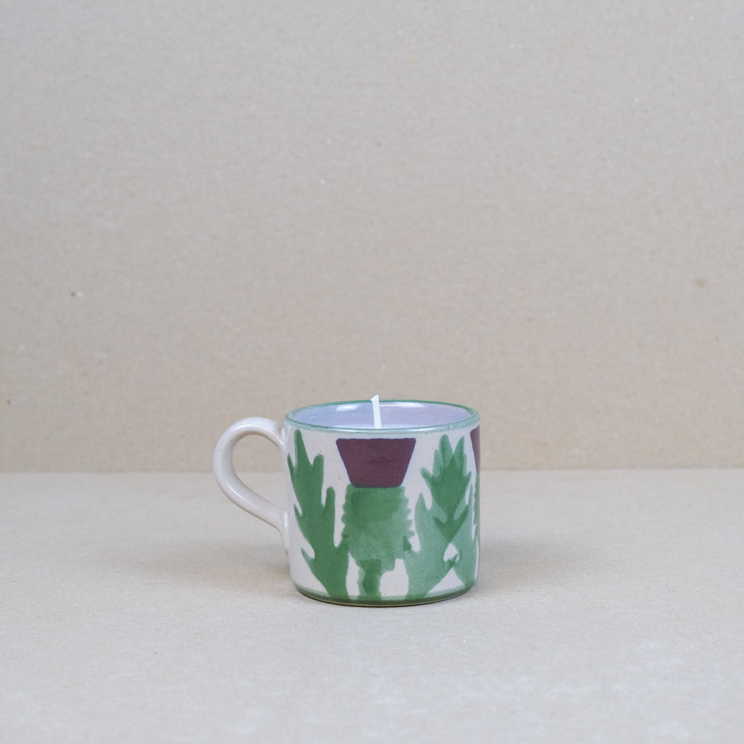 Cream Thistle Candle Mug