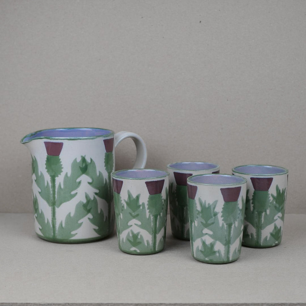 Cream Thistle Water Jug