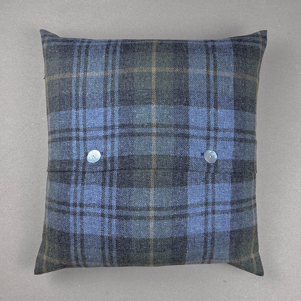 Brodick Highland Tweed Button Cushion Cover