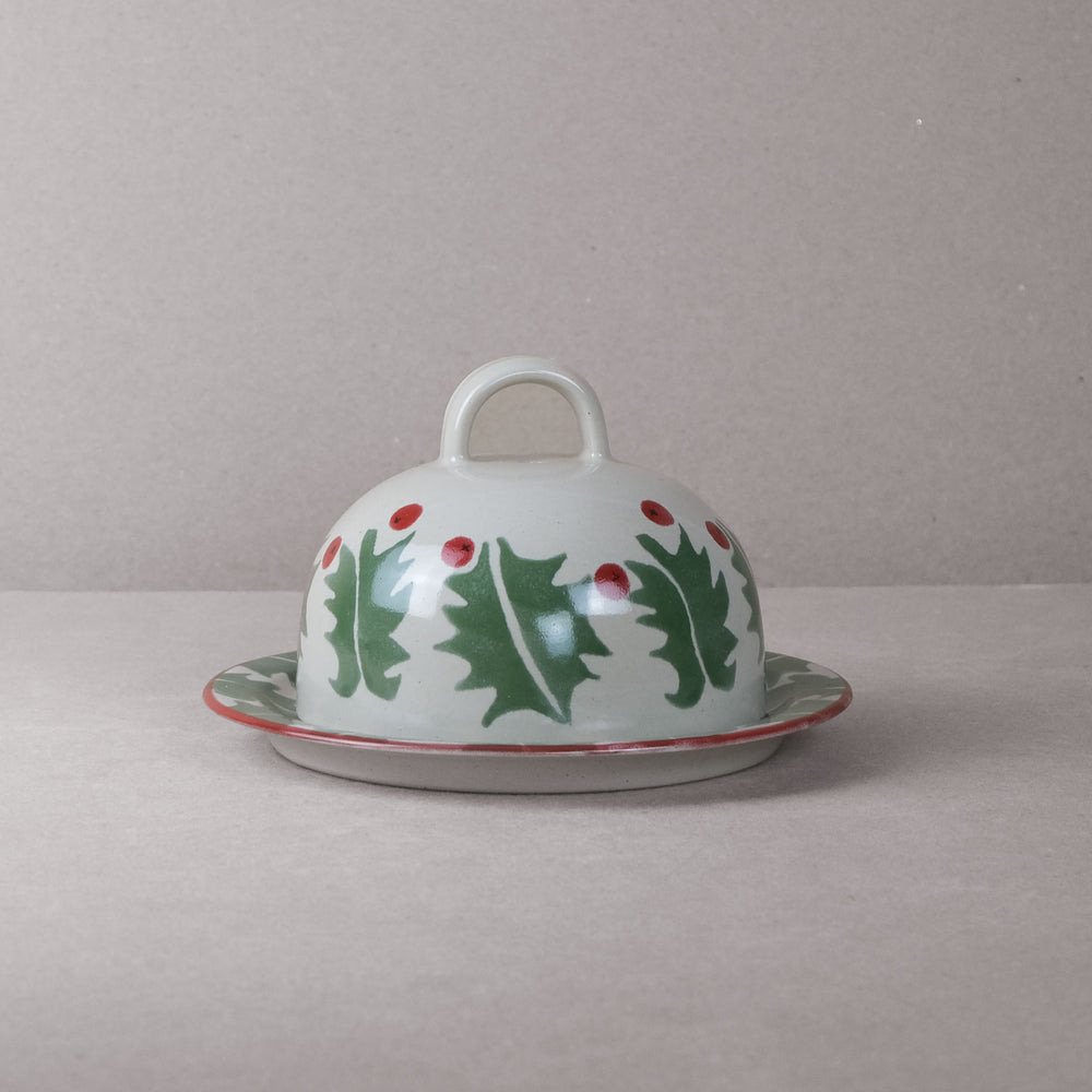 Holly Cheese Dome and Plate