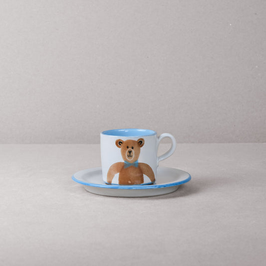 Blue Teddy Bear Santa Small Mug & Side Plate