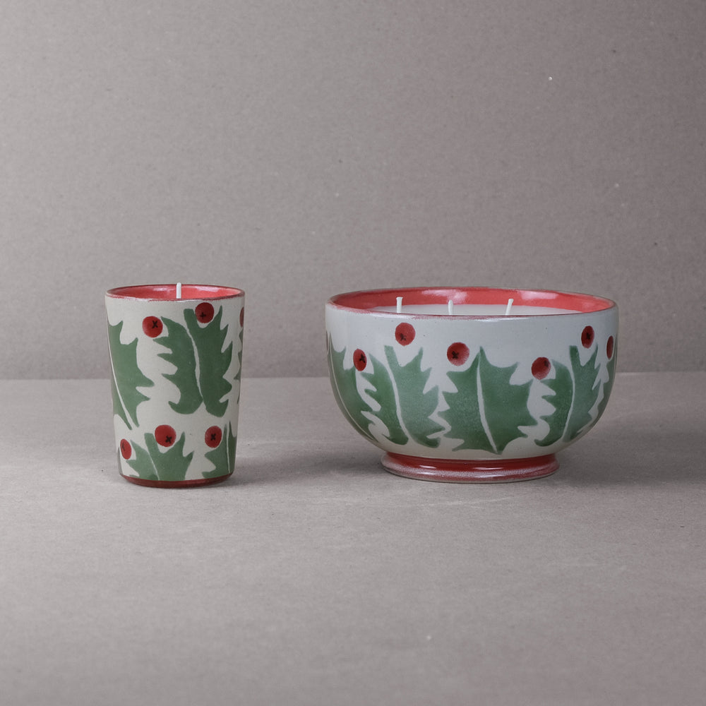 Holly Large Candle Bowl & Beaker Set