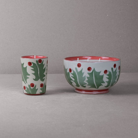 Holly Large Candle Bowl & Beaker Set