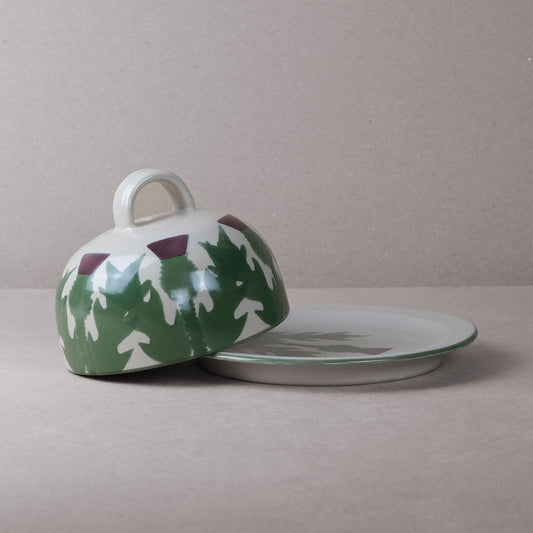 Cream Thistle Cheese Dome and Plate