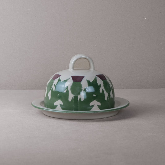 Cream Thistle Cheese Dome and Plate