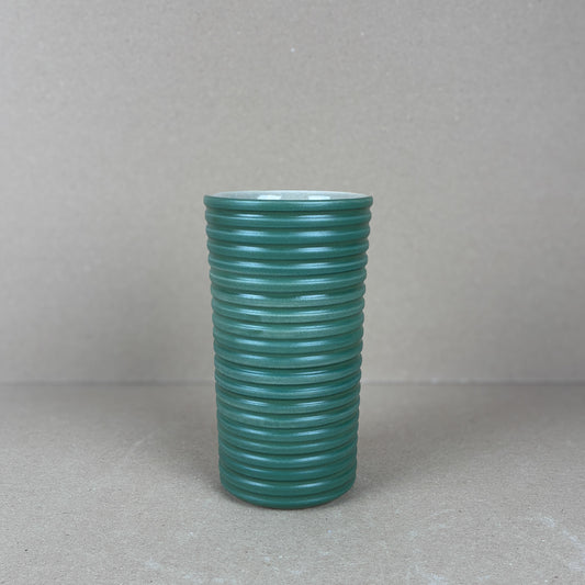 Green Ridged Vase