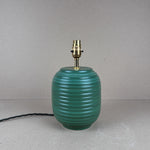 Green Ridged Small Table Lamp