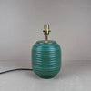Green Ridged Small Table Lamp