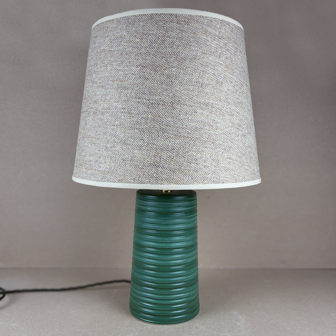 Green Ridged Large Tapered Lamp