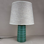 Green Ridged Large Tapered Lamp