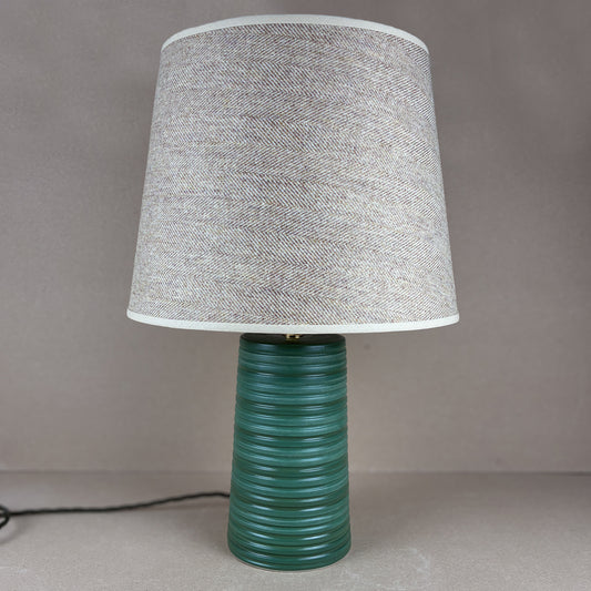 Green Ridged Large Tapered Lamp