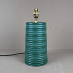 Green Ridged Large Tapered Lamp